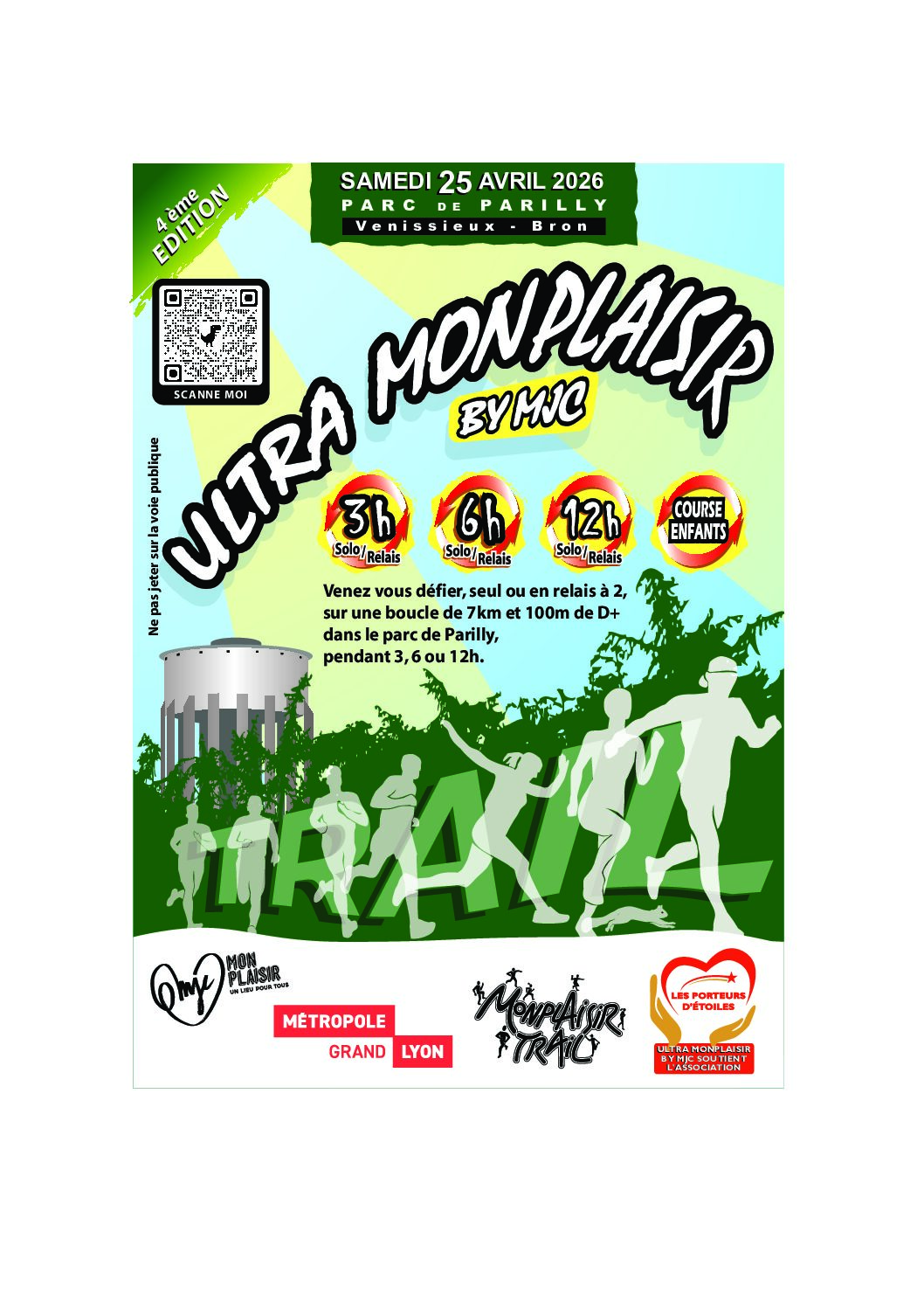 Ultra trail Monplaisir au parc de Parilly_ une boucle de 7 kms en 3h, 6h ou 12h_Samedi 25 avril 2026